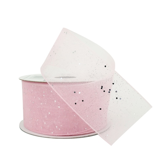 1.5" x 3yd. Sheer Glitter Ribbon by Celebrate It®